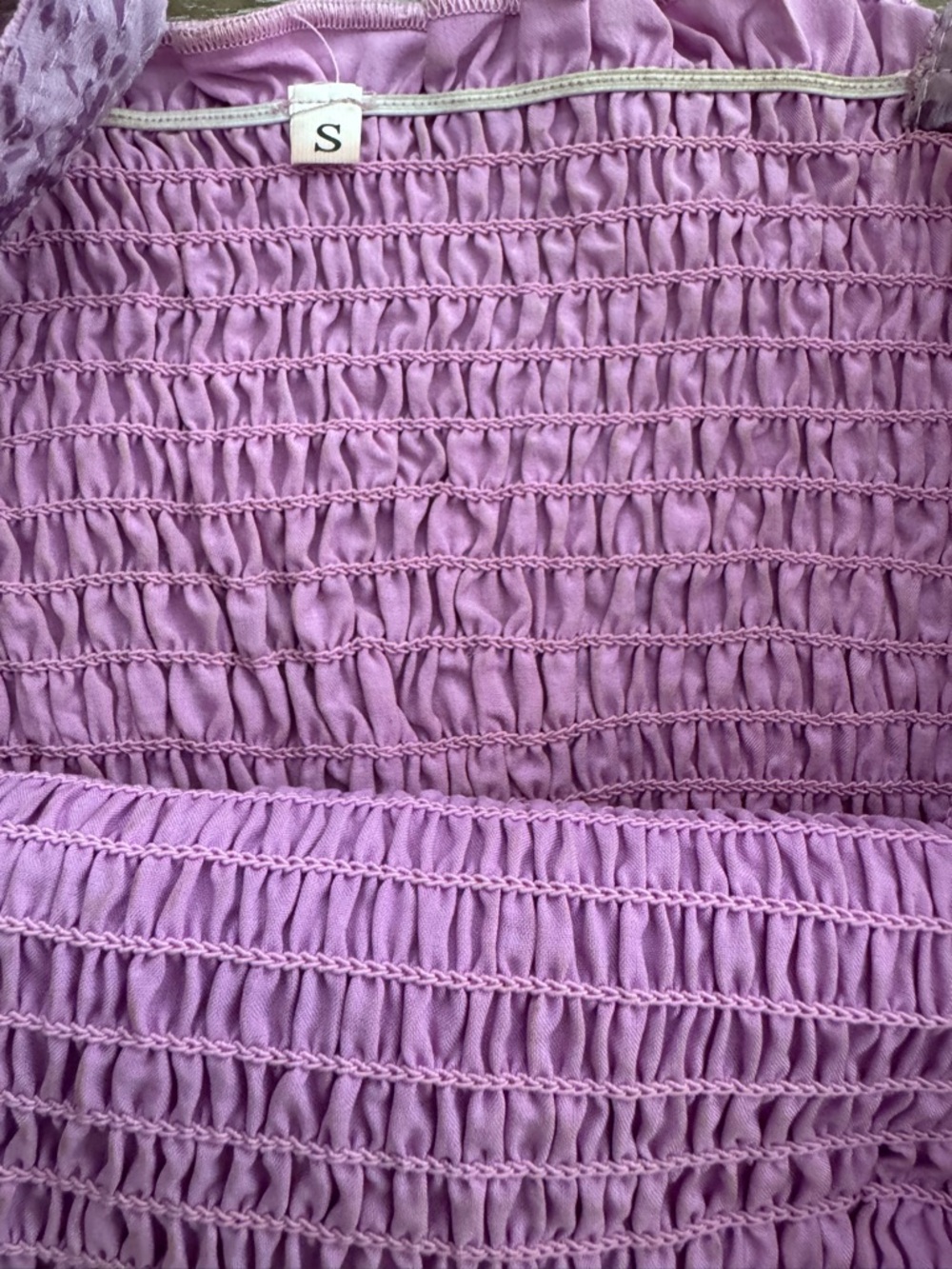 Amazon Purple Tie-Shoulder Smocked Mini Dress - Picture 7 of 7
